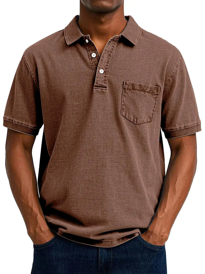 Leo | Vintage Casual Polo Shirt with Chest Pocket
