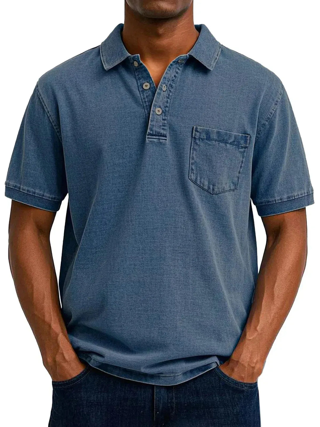 Leo | Vintage Casual Polo Shirt with Chest Pocket