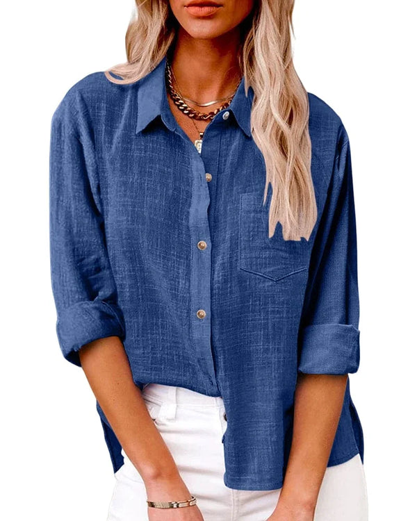 Women's Oversized Button Down Shirt — Blakely Relaxed Fit Cotton