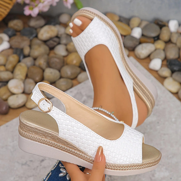 Women's Woven Slingback Wedge Sandals — Cherie Platform Espadrille