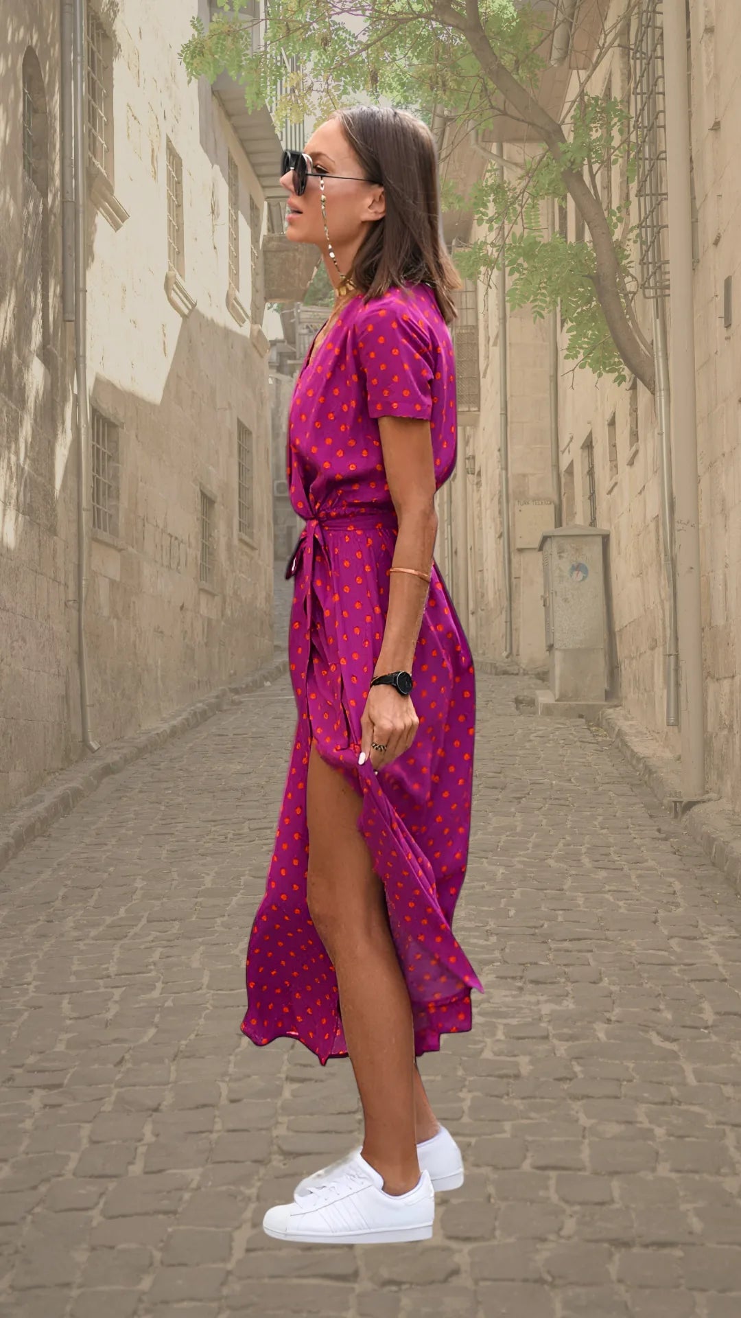 Nadia | Elegant Floral Wrap Maxi Dress with V-Neck